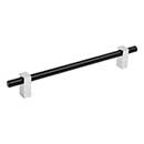 Jeffrey Alexander [478-192MBPC] Die Cast Zinc Cabinet Pull Handle - Oversized - Larkin 1 Series - Matte Black &amp; Polished Chrome Finish - 192mm C/C - 9 15/16&quot; L