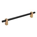 Jeffrey Alexander [478-192MBSBZ] Die Cast Zinc Cabinet Pull Handle - Oversized - Larkin 1 Series - Matte Black & Satin Bronze Finish - 192mm C/C - 9 15/16" L
