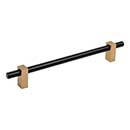 Jeffrey Alexander [478-192MBSBZ] Die Cast Zinc Cabinet Pull Handle - Oversized - Larkin 1 Series - Matte Black & Satin Bronze Finish - 192mm C/C - 9 15/16" L