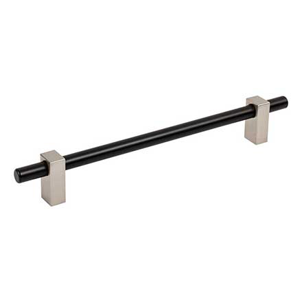 Jeffrey Alexander [478-192MBSN] Die Cast Zinc Cabinet Pull Handle - Oversized - Larkin 1 Series - Matte Black &amp; Satin Nickel Finish - 192mm C/C - 9 15/16&quot; L
