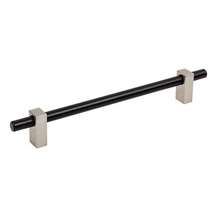 Jeffrey Alexander [478-192MBSN] Die Cast Zinc Cabinet Pull Handle - Oversized - Larkin 1 Series - Matte Black &amp; Satin Nickel Finish - 192mm C/C - 9 15/16&quot; L