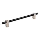 Jeffrey Alexander [478-192MBSN] Die Cast Zinc Cabinet Pull Handle - Oversized - Larkin 1 Series - Matte Black & Satin Nickel Finish - 192mm C/C - 9 15/16" L