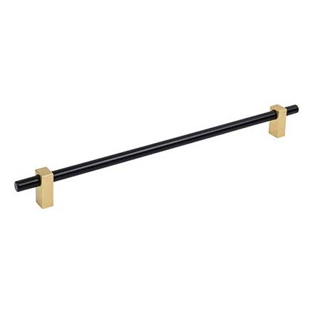 Jeffrey Alexander [478-305MBBG] Die Cast Zinc Cabinet Pull Handle - Oversized - Larkin 2 Series - Matte Black &amp; Brushed Gold Finish - 305mm C/C - 14 3/8&quot; L