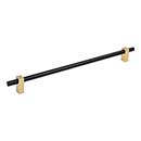 Jeffrey Alexander [478-305MBBG] Die Cast Zinc Cabinet Pull Handle - Oversized - Larkin 2 Series - Matte Black & Brushed Gold Finish - 305mm C/C - 14 3/8" L