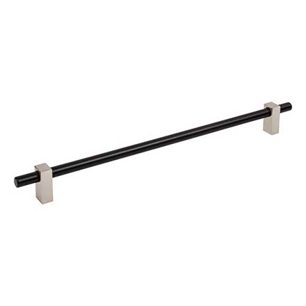 Jeffrey Alexander [478-305MBSN] Die Cast Zinc Cabinet Pull Handle - Oversized - Larkin 2 Series - Matte Black &amp; Satin Nickel Finish - 305mm C/C - 14 3/8&quot; L