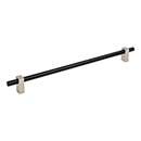 Jeffrey Alexander [478-305MBSN] Die Cast Zinc Cabinet Pull Handle - Oversized - Larkin 2 Series - Matte Black &amp; Satin Nickel Finish - 305mm C/C - 14 3/8&quot; L