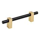 Jeffrey Alexander [478-96MBBG] Die Cast Zinc Cabinet Pull Handle - Standard Sized - Larkin 2 Series - Matte Black & Brushed Gold Finish - 96mm C/C - 6 1/8" L