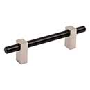 Jeffrey Alexander [478-96MBSN] Die Cast Zinc Cabinet Pull Handle - Standard Sized - Larkin 2 Series - Matte Black &amp; Satin Nickel Finish - 96mm C/C - 6 1/8&quot; L