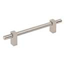 Jeffrey Alexander [598-128SN] Steel Cabinet Pull Handle - Oversized - Larkin 3 Series - Satin Nckel Finish - 128mm C/C - 7 3/8&quot; L