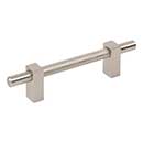 Jeffrey Alexander [598-96SN] Steel Cabinet Pull Handle - Standard Sized - Larkin 3 Series - Satin NIckel Finish - 96mm C/C - 6 1/8" L