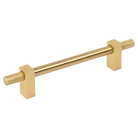 Jeffrey Alexander [698-128BG] Steel Cabinet Pull Handle - Oversized - Larkin 4 Series - Brushed Gold Finish - 128mm C/C - 7 3/8&quot; L