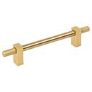 Jeffrey Alexander [698-128BG] Steel Cabinet Pull Handle - Oversized - Larkin 4 Series - Brushed Gold Finish - 128mm C/C - 7 3/8" L