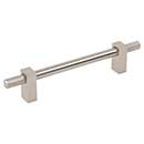 Jeffrey Alexander [698-128SN] Steel Cabinet Pull Handle - Oversized - Larkin 4 Series - Satin Nickel Finish - 128mm C/C - 7 3/8&quot; L