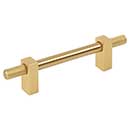 Jeffrey Alexander [698-96BG] Steel Cabinet Pull Handle - Standard Sized - Larkin 4 Series - Brushed Gold Finish - 96mm C/C - 6 1/8" L