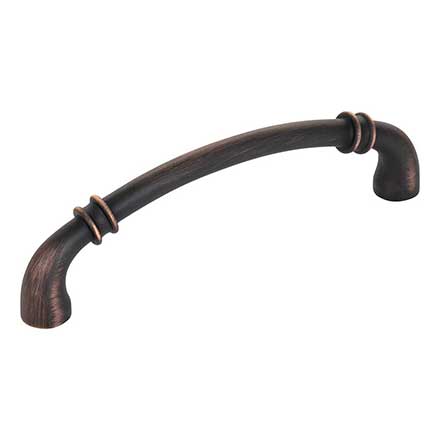 Jeffrey Alexander [445-128DBAC] Die Cast Zinc Cabinet Pull Handle - Oversized - Marie Series - Brushed Oil Rubbed Bronze Finish - 128mm C/C - 5 5/8&quot; L