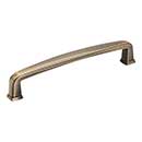 Jeffrey Alexander [1092-128AB] Die Cast Zinc Cabinet Pull Handle - Milan 1 Series - Oversized - Brushed Antique Brass Finish - 128mm C/C - 5 9/16" L