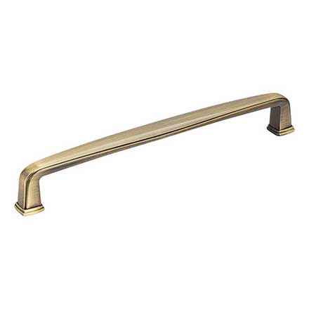 Jeffrey Alexander [1092-160AB] Die Cast Zinc Cabinet Pull Handle - Milan 1 Series - Oversized - Brushed Antique Brass Finish - 160mm C/C - 6 3/16&quot; L