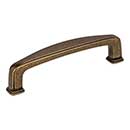 Jeffrey Alexander [1092AEM] Die Cast Zinc Cabinet Pull Handle - Milan 1 Series - Standard Size - Lightly Distressed Antique Brass Finish - 96mm C/C - 4 1/4" L