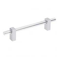 Jeffrey Alexander [578-128PC] Acrylic Cabinet Pull Handle - Oversized - Spencer Series - Clear - Polished Chrome Finish - 128mm C/C - 7 3/8&quot; L