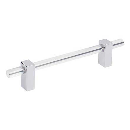 Jeffrey Alexander [578-128PC] Acrylic Cabinet Pull Handle - Oversized - Spencer Series - Clear - Polished Chrome Finish - 128mm C/C - 7 3/8&quot; L