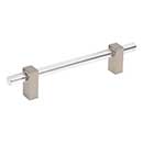 Jeffrey Alexander [578-128SN] Acrylic Cabinet Pull Handle - Oversized - Spencer Series - Clear - Satin Nickel Finish - 128mm C/C - 7 3/8" L