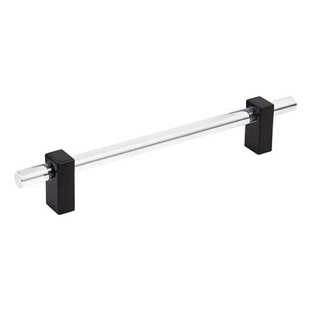 Jeffrey Alexander [578-160MB] Acrylic Cabinet Pull Handle - Oversized - Spencer Series - Clear - Matte Black Finish - 160mm C/C - 8 11/16&quot; L