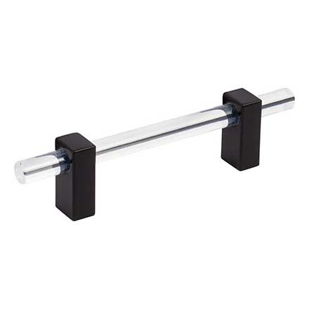 Jeffrey Alexander [578-96MB] Acrylic Cabinet Pull Handle - Standard Sized - Spencer Series - Clear - Matte Black Finish - 96mm C/C - 6 1/8&quot; L