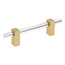 Jeffrey Alexander [578-96BG] Acrylic Cabinet Pull Handle - Standard Sized - Spencer Series - Clear - Brushed Gold Finish - 96mm C/C - 6 1/8&quot; L