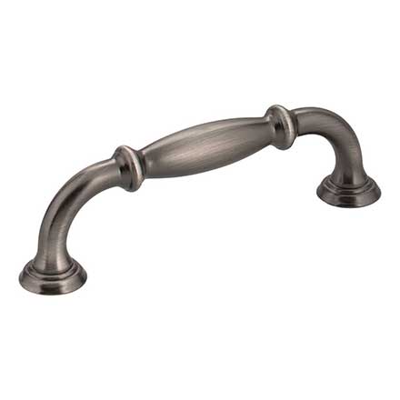 Jeffrey Alexander [658-96BNBDL] Die Cast Zinc Cabinet Pull Handle - Standard Sized - Tiffany Series - Brushed Pewter Finish - 96mm C/C - 4 1/2" L