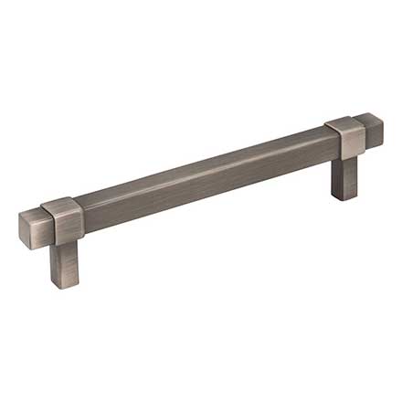 Jeffrey Alexander [293-128BNBDL] Die Cast Zinc Cabinet Pull Handle - Oversized - Zane Series - Brushed Pewter Finish - 128mm C/C - 6 5/16" L