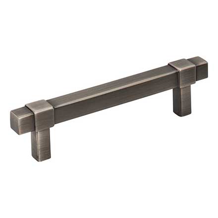 Jeffrey Alexander [293-96BNBDL] Die Cast Zinc Cabinet Pull Handle - Standard Sized - Zane Series - Brushed Pewter Finish - 96mm C/C - 5 1/16" L