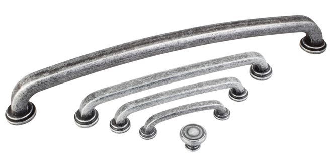 Jeffrey Alexander Bremen 1 Series Decorative Hardware - Distressed Antique Silver Finish