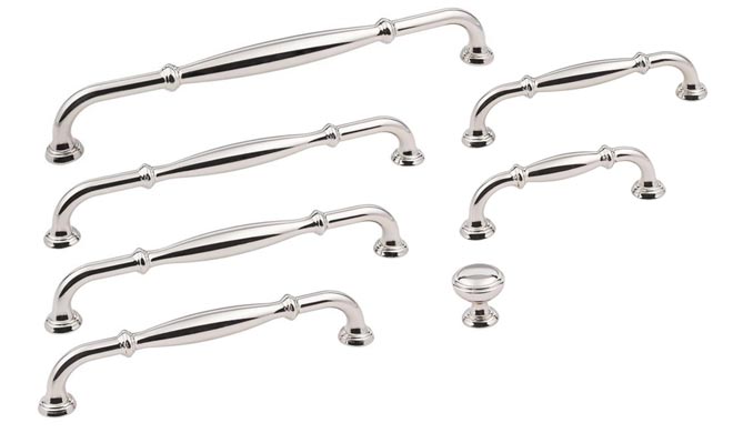 polished nickel finish - tiffany series decorative cabinet hardware