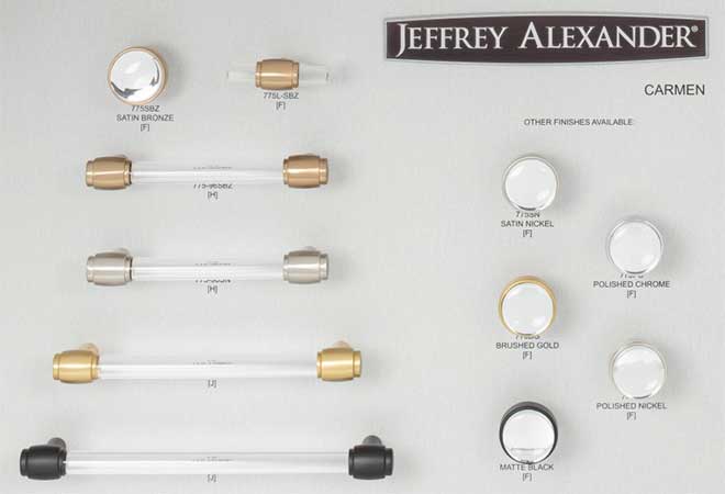Jeffrey Alexander Carmen Cabinet Hardware Collection