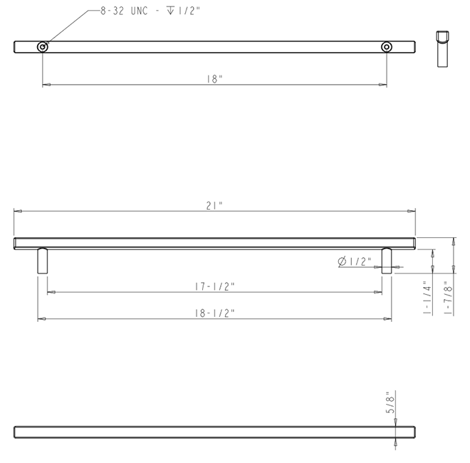 Dominique 845-18 Appliance Pull Dominique 845-18 Appliance Pull