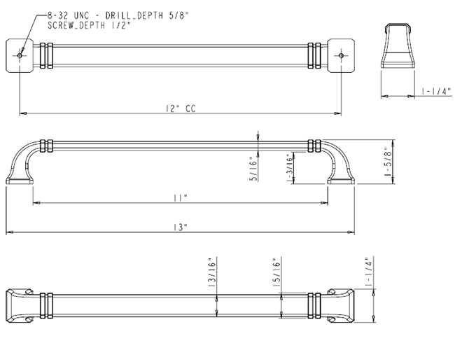 Ella 165-12 Appliance Pull