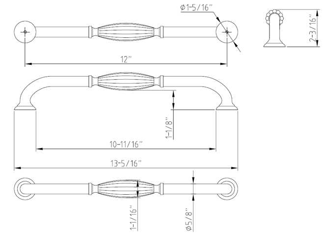 Glenmore Z718-12 Appliance Pull