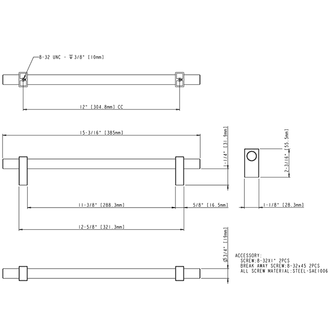 Larkin 2 478-12 Appliance Pull Larkin 2 478-12 Appliance Pull