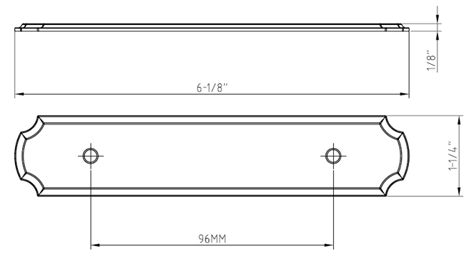 B812-96 Plain Pull Backplate