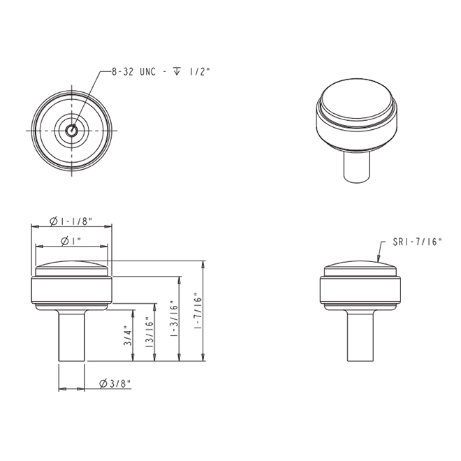 Jeffrey Alexander [775MB] Acrylic Cabinet Knob - Carmen Series - Clear ...