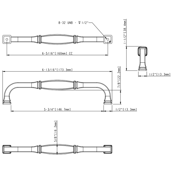 Audrey 278-160 Cabinet Handle