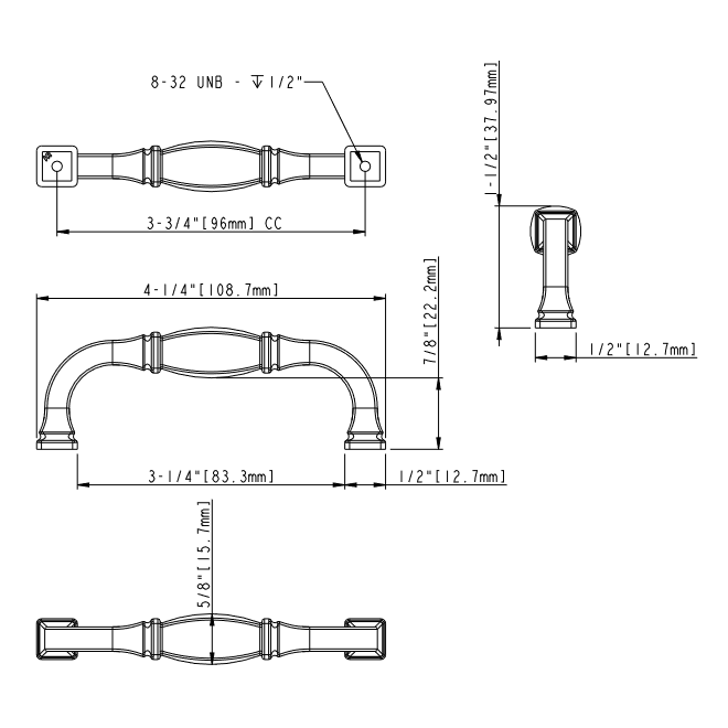 Audrey 278-96 Cabinet Handle Audrey 278-96 Cabinet Handle