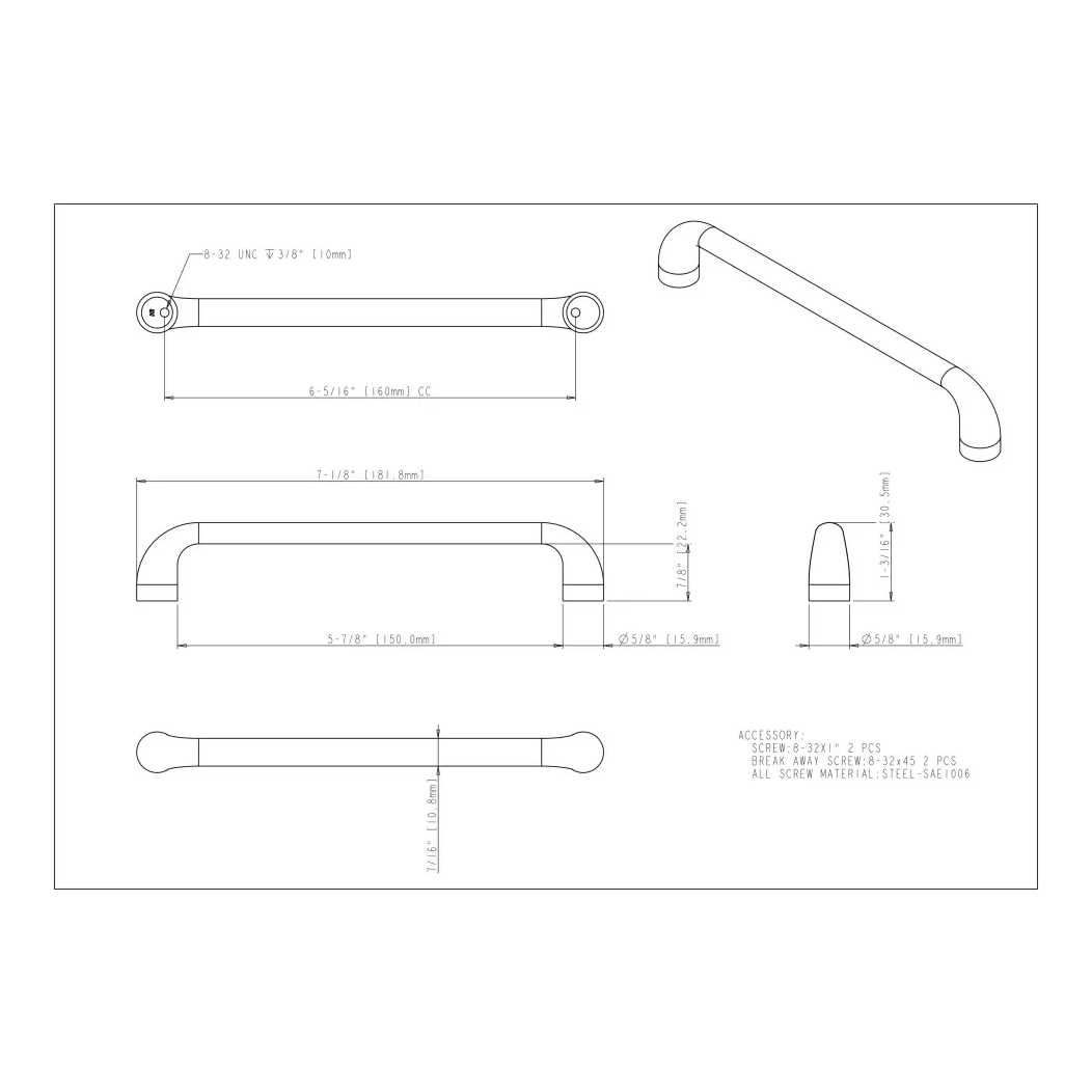 Jeffrey Alexander 329-160 Cabinet Pull