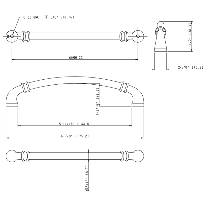 Marie 445-160 Cabinet Handle Marie 445-160 Cabinet Handle