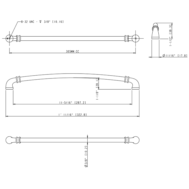 Marie 445-305 Cabinet Handle