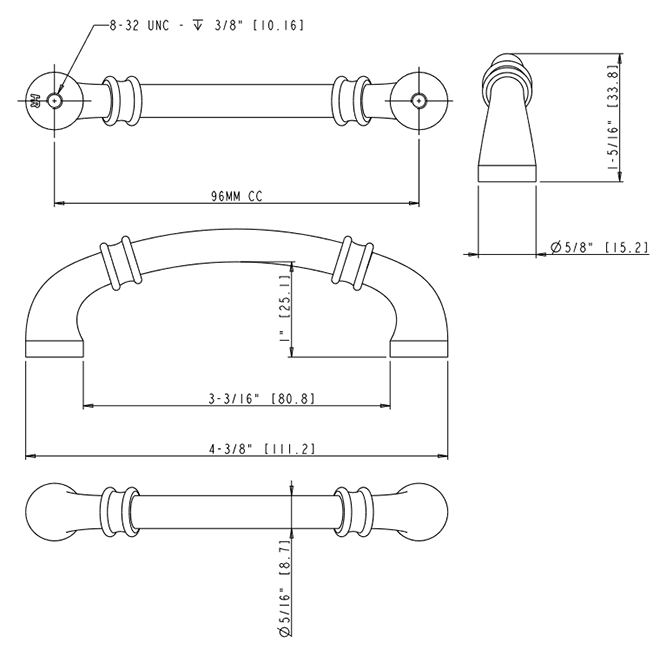 Marie 445-96 Cabinet Handle