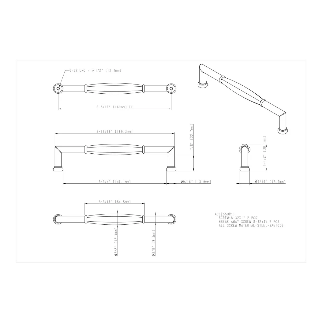 Jeffrey Alexander 686-160 Cabinet Pull