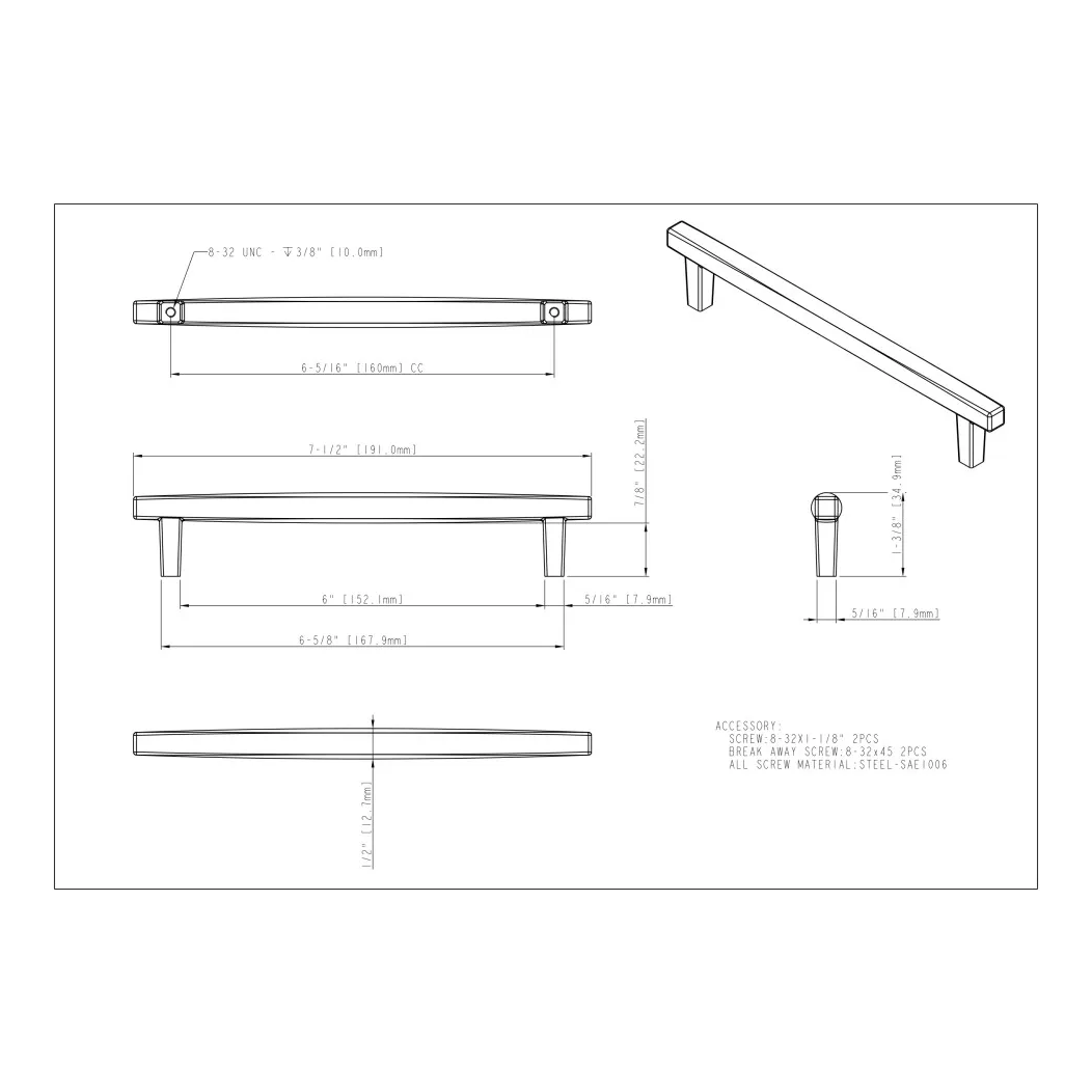 Jeffrey Alexander 905-160 Cabinet Pull