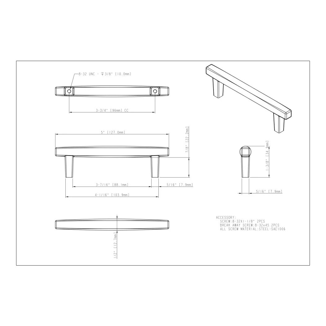 Jeffrey Alexander 905-96 Cabinet Pull