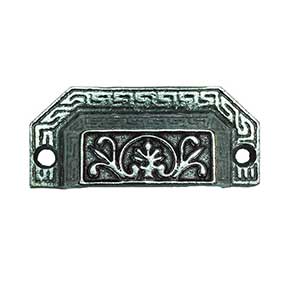 John Wright [088603] Cast Iron Drawer Bin Pull - Antique - Vintage Iron Finish - 3" C/C 3 1/2" L